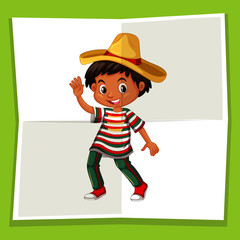 Happy boy in Mexican hat