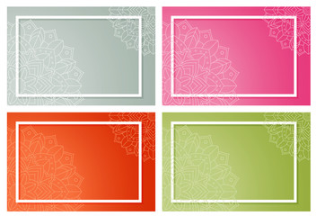 Four background with mandala patterns