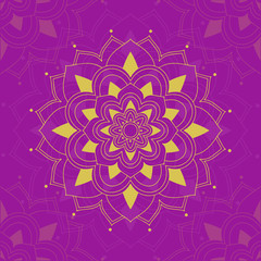 Mandala patterns on pink background