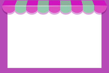 Shop sign with pink frame