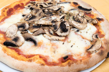 Pizza with mushrooms