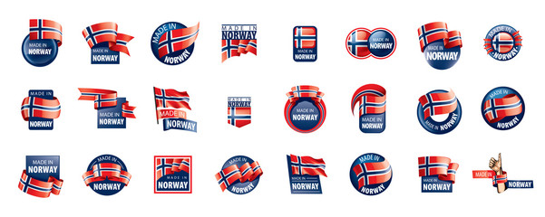 Norway flag, vector illustration on a white background