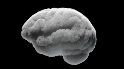 Cloud brain on black background
