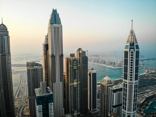 Dubai, Dubai / United Arab Emirates / 10 19 2019: Dubai Marina Towers
