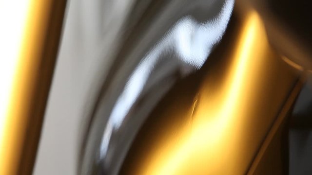 rectification of dents on the metal surface of the car. Metal heating, reflection on the car