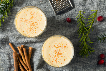 Homemade Eggnog in a Glass