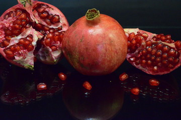 Red Open Cut Pomegranate