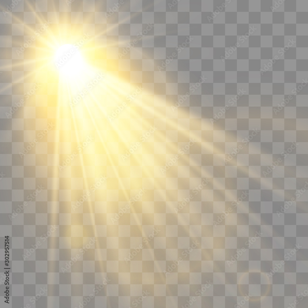 Poster special lens flash, light effect. the flash flashes rays and searchlight. illust.white glowing light