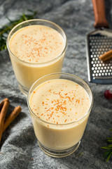 Homemade Eggnog in a Glass