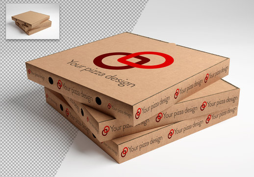 Stacked Pizza Boxes Mockup