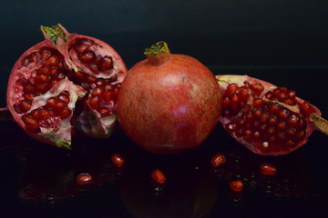 Red Open Cut Pomegranate