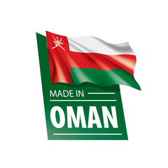 Oman flag, vector illustration on a white background - obrazy, fototapety, plakaty