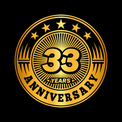 33 years anniversary celebration logo design. Vector and illustration.