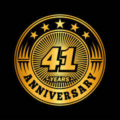 41 years anniversary celebration logo design. Vector and illustration.