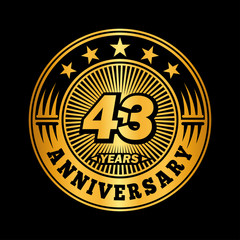 43 years anniversary celebration logo design. Vector and illustration.