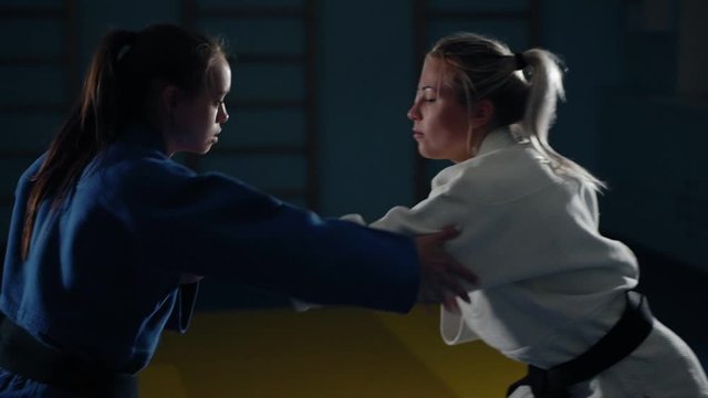 Throw over yourself into judo. Slow motion
