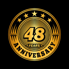 48 years anniversary celebration logo design. Vector and illustration.