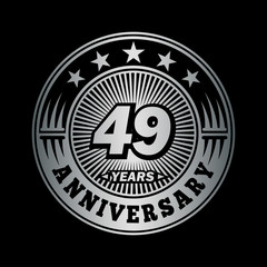 49 years anniversary celebration logo design. Vector and illustration.