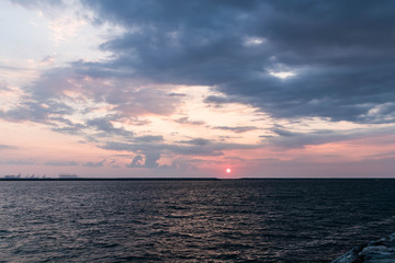 Scenic Sunset Sky and Cloudy Sky over Dubai , United Arab Emirates