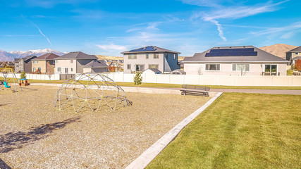 Fototapeta premium Panorama Corner angle perspective of a kids playground