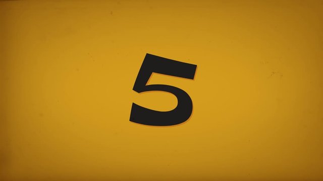 Cartoon Funny Vintage Countdown Background/ 4k animation of a cartoon funny countdown background, with comic typography numbers and stretched motion