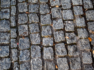 Abstract shot of cobblestones