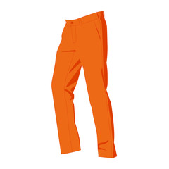 Pants  orange realistic vector illustration isolated