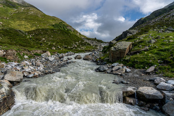 bieler hoehe with lake in montafon silvretta in the austrian alps, austria