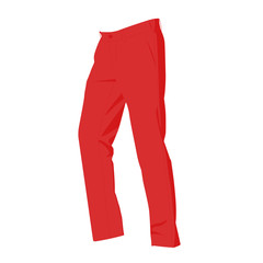 Pants red realistic vector illustration isolated
