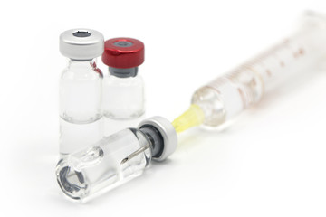 Vaccine with hypodermic syringe and needle