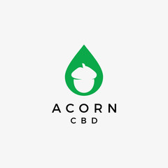 acorn cannabidiol logo inspiration vector icon illustration custom logo design vector © Bendazs