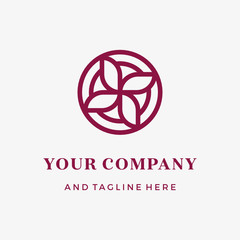 Flower Tulip and the garden logo inspiration vector icon illustration custom logo design vector