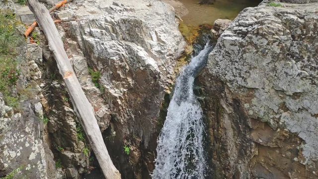Amazing Cehennem waterfall falling, hitting surface