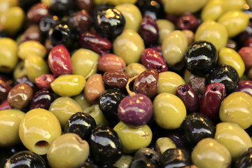 Olives Assorti at a Market.