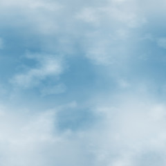 White clouds and blue sky seamless stock illustration.