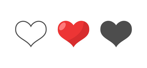 Like and Heart icon. Valentine's day love hearts.