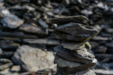rock formations on rheinsteig trail in the middle rhine valley, germany