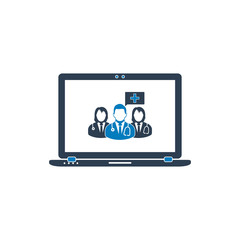 Online Medical Service Icon. Flat style vector EPS.