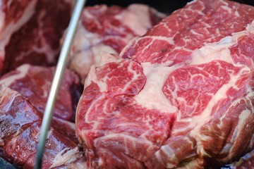 Raw meat beef steak grill,  lawn spring.