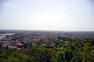 Panoramic, skyline cityscape view of Lagymanyos neighborhood in Budapest