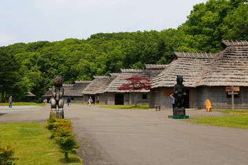Fototapeta na wymiar Ainu village, Hokkaido, Japan.