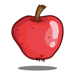 Apple icon. Vector illustration of an apple. Hand drawn apple with a sprig.