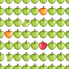 Apples seamless pattern. Vector illustration apples seamless pattern. Hand drawn background from a set of apples.