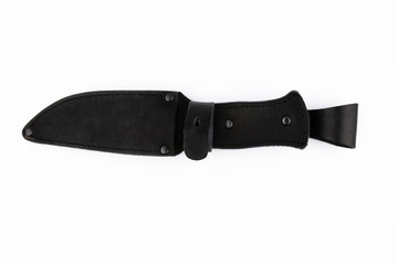 black holster from a hunting knife
