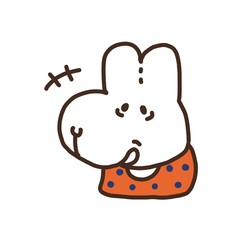 乾いた笑いをする白うさぎ