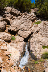 High mountain water source village in the Aït Bouguemez valley in Morocco