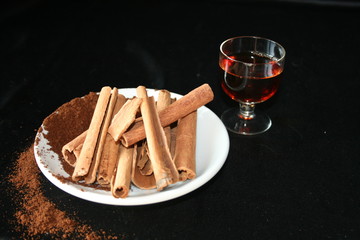 cinnamon sticks and   cognac