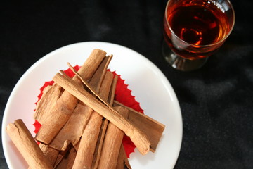 cinnamon sticks and   cognac