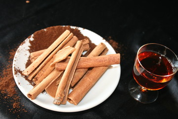 cinnamon sticks and   cognac