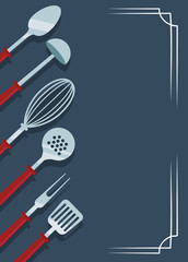 kitchen utensils, colorful design icons